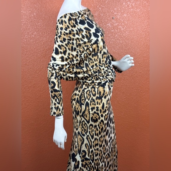 Va Va Voom leopard animal print LONG maxi dress Size Medium Large. E92 - Picture 10 of 16